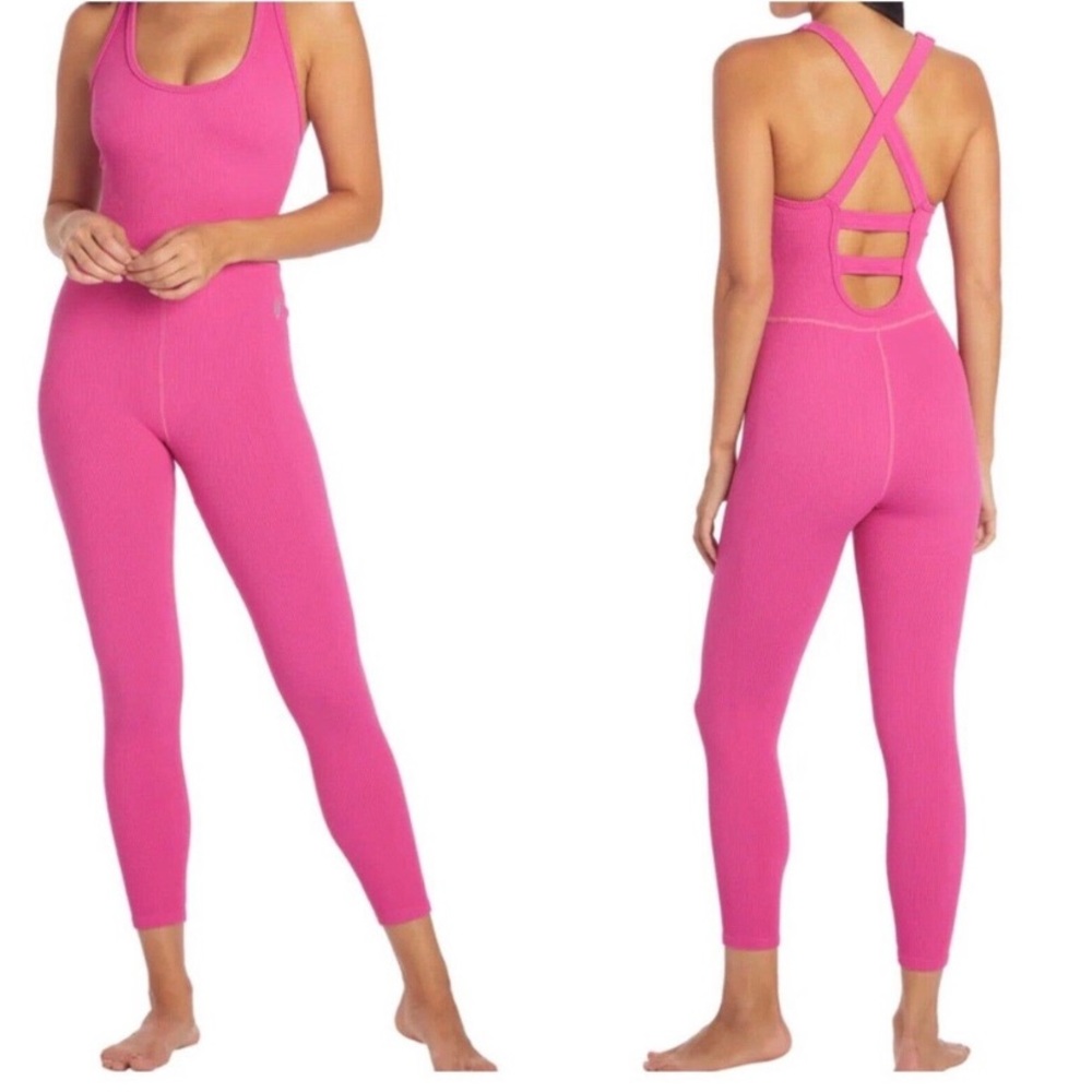 Free People Pink Ribbed Jumpsuit - Picture 3 of 9